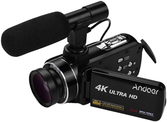 Andoer 4K 핸드헬드 DV 전문 디지털 비디오 카메라 CMOS 센서 캠코더, Set 2