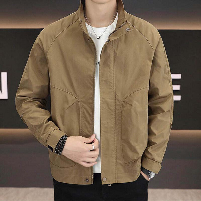 봄 가을 남성 상의 아우터 캐주얼 멋스러운 카고 데일리 자켓 스탠드카라 빈티지 심플 베이직 빅포켓 지퍼포켓 3color 6사이즈로 다양한 체형에 적용 가능