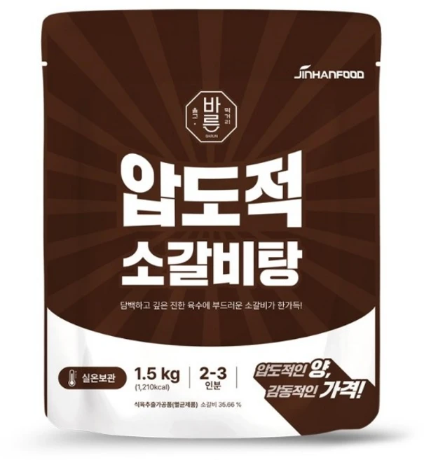바른 압도적 소갈비탕, 1.5kg, 4개 - 쿠팡