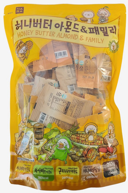 허니버터 아몬드 & 패밀리 4종혼합, 1개, 250g