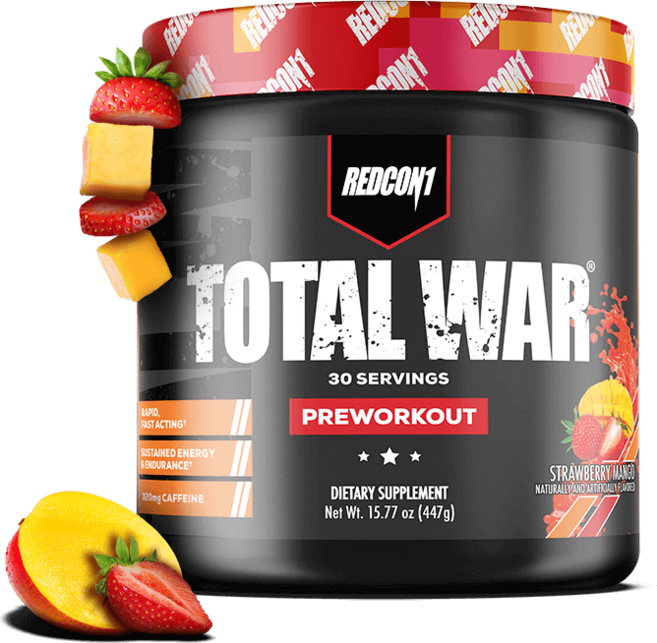 Redcon1 TOTAL WAR 토탈 워 30서빙, Strawberry Mango, 1개, 447g