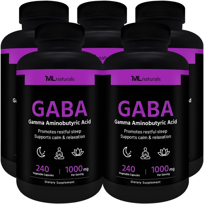 [미국빠른직구] 신제품 마이라이프 내추럴스 가바 1000mg, 5개, 240정