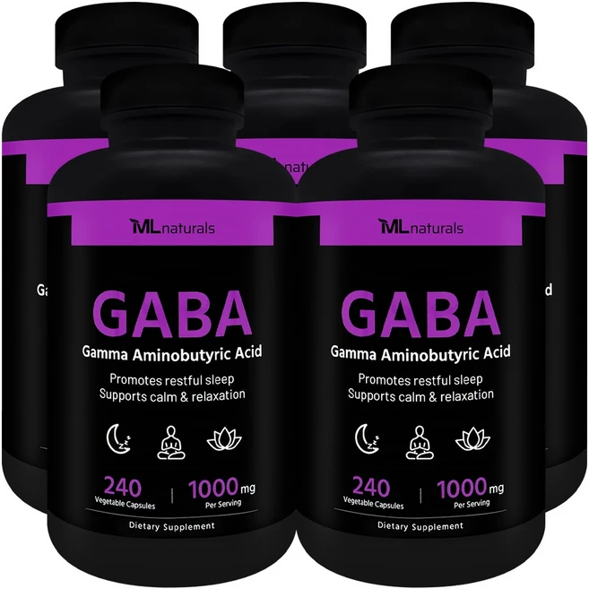 [미국빠른직구] 신제품 마이라이프 내추럴스 가바 1000mg, 5개, 240정 - 쿠팡