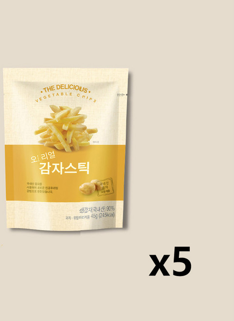 명성식품 오 리얼 감자스틱 포테이토칩, 5개, 45g