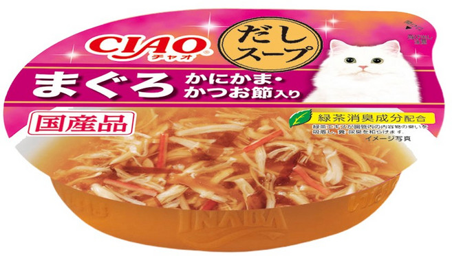 이나바 고양이 CIAO 다시스프컵, 참치&게맛살&가다랑어, 60g, 6개