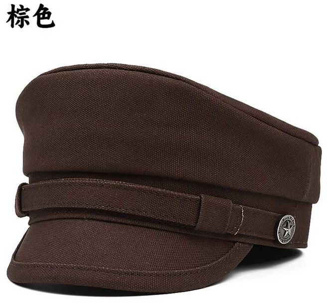 독일군 헬멧 해군 맥아더 장군 캡틴 모자 빈지티모자, 1개, 26. XXL(59-60cm) 갈색 택 X