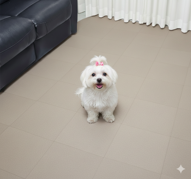 [나도있다] 반려동물 미끄럼방지 흡착 타일 매트 강아지 고양이 슬개골 보호 카페트 (30x30cm) 9P, 9개, 다크베이지