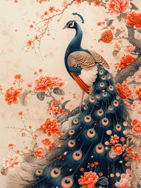 공작화훼도 조각퍼즐 청공작새 백공작새 모란꽃 목련꽃 재물복 부귀영화 찾아온 풍수 직소퍼즐 부모님 선물 300 500 700 1000피스, 300피스(퍼즐유액없음), 공작화훼도 퍼즐도안09, 1개