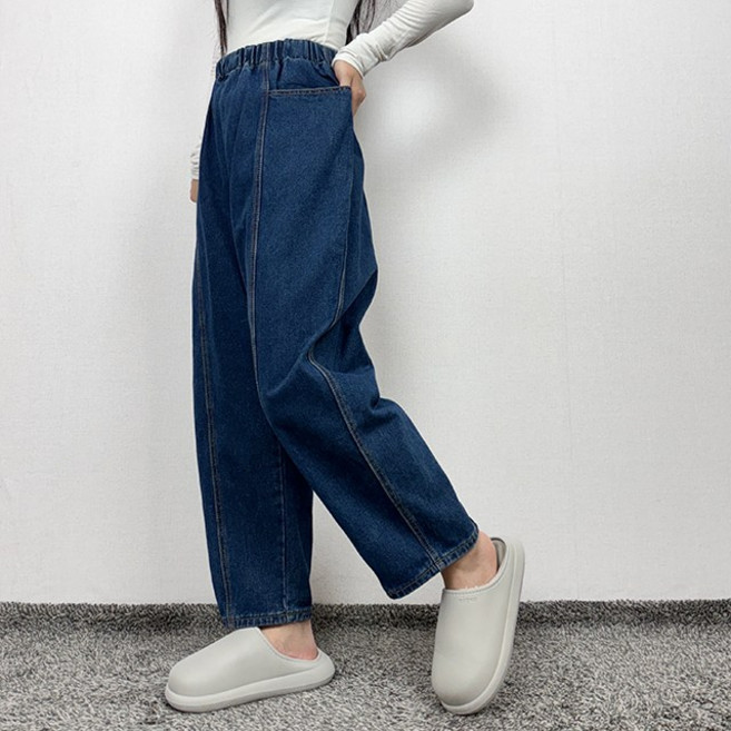 [~99 3XL 힙/스티치 라인]160.ver 배기 청바지 빅사이즈 하비커버 데일리 가을 가을신상 겨울 OOTD 여유핏 넉넉핏 캐주얼 팬츠[457]