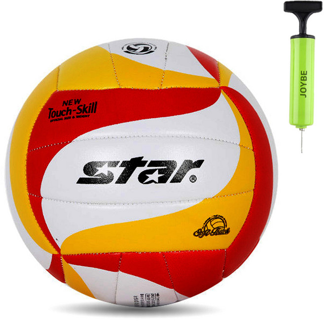 스타스포츠 뉴 터치스킬 배구공 5호 VB5055-34, JOYBE 공펌프, 1개