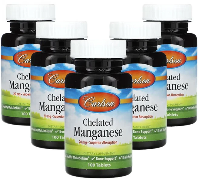 칼슨 킬레이트화 망간 20mg 100정, 5개 - 쿠팡