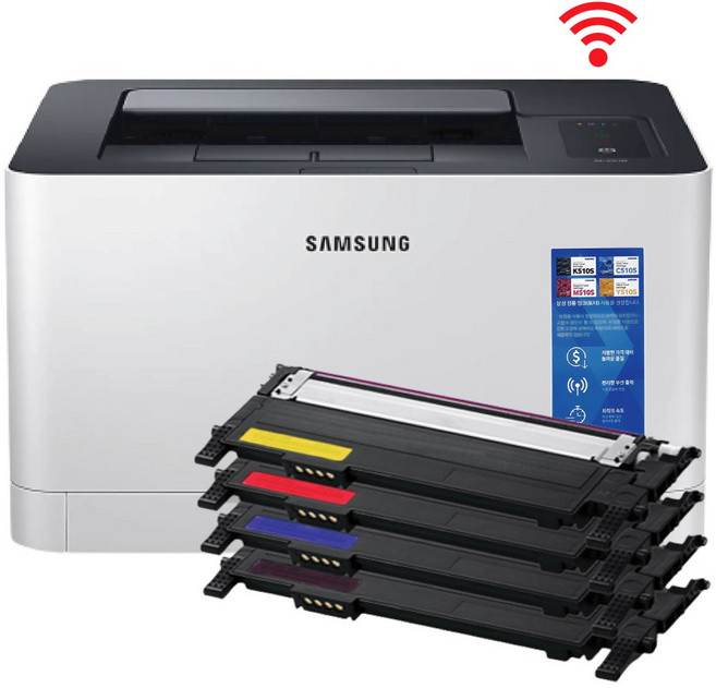 삼성전자 컬러 레이저 프린터 SL-C513W 호환 토너 드럼 포함 와이파이 무선출력 가정용 사무용