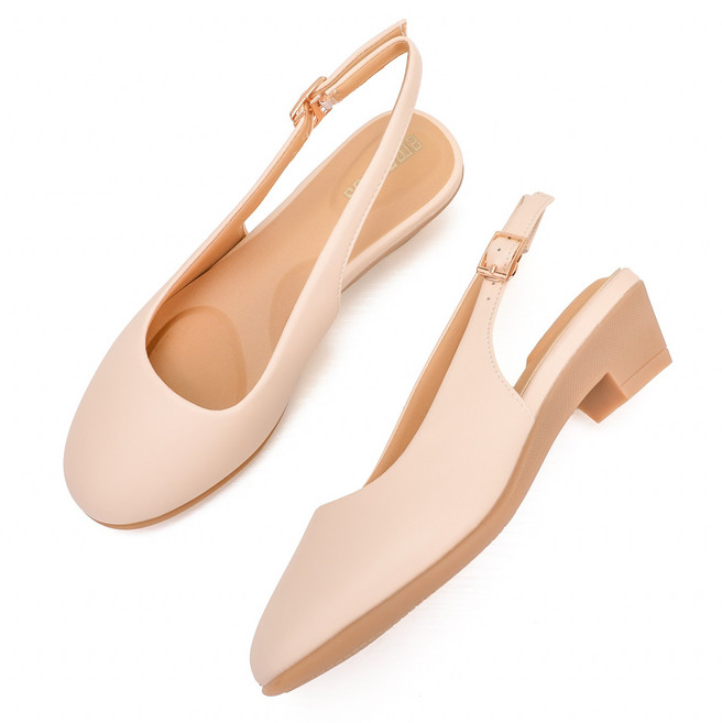 엠프리스 발편한 슬링백 샌들 펌프스 힐 EP-B8 베이지 4cm 여름 구두