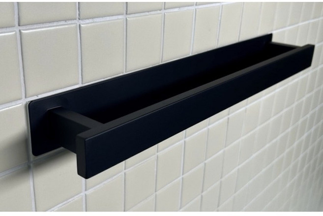 무드릭스 무타공 무광 스테인레스 두꺼운 스틱 수건걸이, 매트블랙, 1개