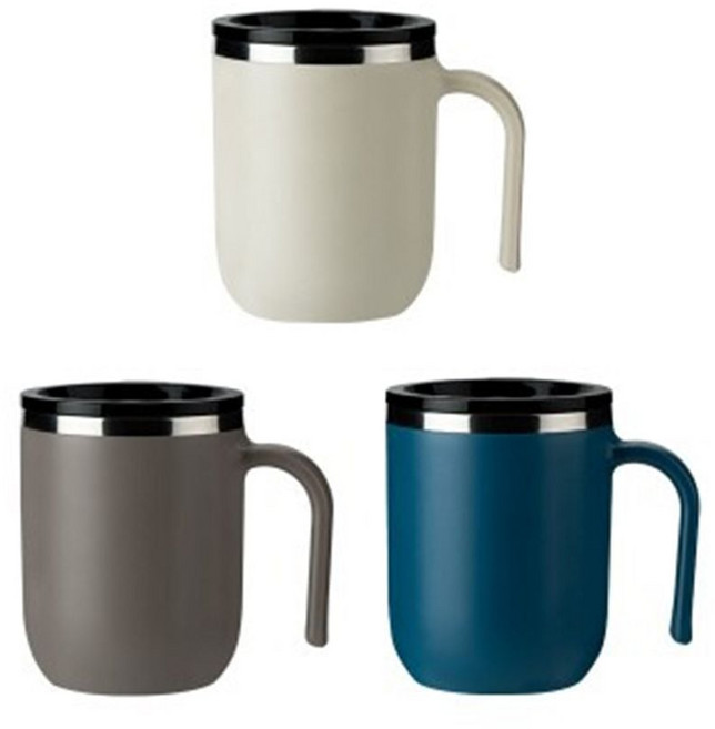 사무실 손잡이 보온보냉 보온보냉머그 머그컵 400ml, 네이비, 1개