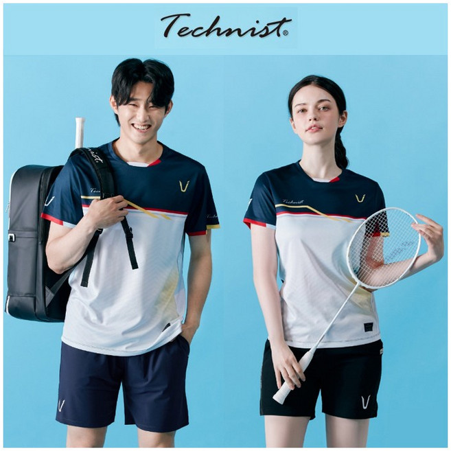테크니스트 티셔츠 배드민턴 반팔 상의 딥블루 TNT5489