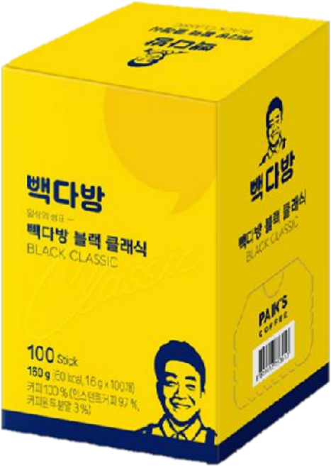 빽다방 블랙 클래식 커피, 1세트, 100개입, 1.6g