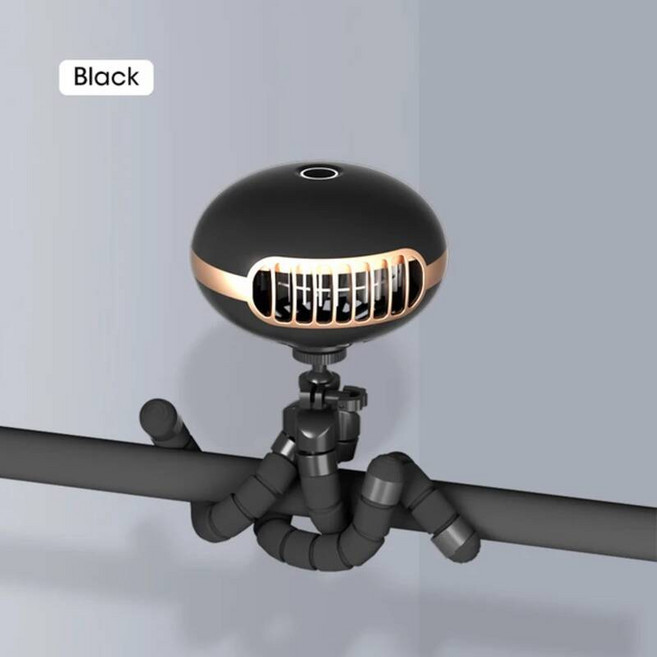 유모차 선풍기 날개 없는 팬 아기 USB 충전식 1800mAh 배터리 야외 미니 휴대용 핸드 헬드 공기 냉각 인공 호흡기, Black, Black, 1개