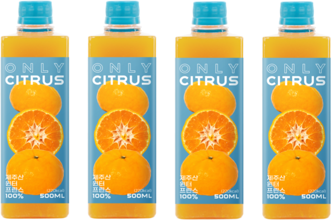 귤메달 제주 귤 프리미엄 품종 윈터프린스주스 / 물 한방울 안 들어간 100% NFC 생과일착즙 / 무가당 아침주스 선물추천, 4개, 500ml