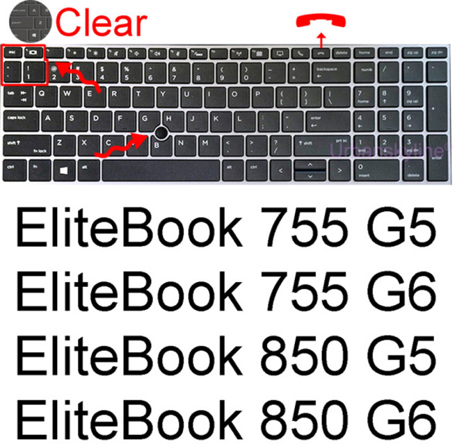 호환 HP EliteBook 키보드 커버 860 G10 865 G9 655 G10 650 G9 855 G8 850 G7 755 G6 G5 보호대 스킨 케이스 실리콘 15 16 Z, [01] Clear 650 655 G9 G10, 1개