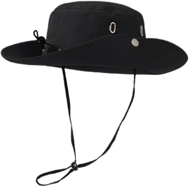 사각마켓 여름 등산 낚시 사파리 벙거지 모자, 블랙
