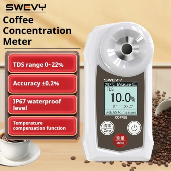 SWEVY 디지털 디스플레이 커피 밀도계 커피 0~22%Tds 농도 측정기 휴대용 커피 테스터