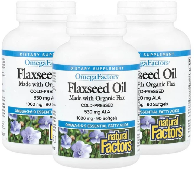 1+1+1 내추럴팩터스 아마씨 오일 1000mg 소프트젤90정 식물성오메가3, 90정, 3개 - 쿠팡