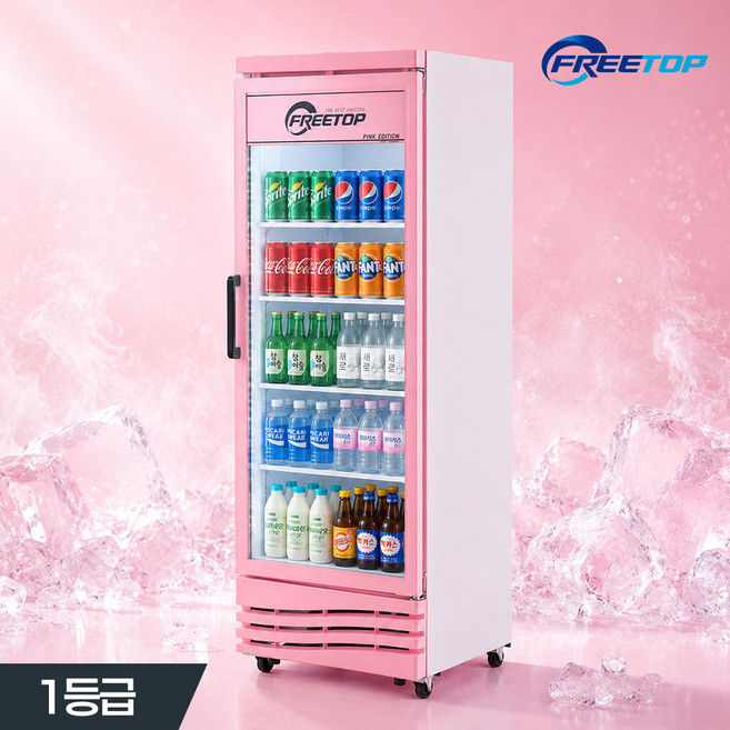 음료수 냉장고 국산 1등급 프리탑 업소용 음료 쇼케이스 술 주류 냉장고 385L 식당 카페, FT-470RP 핑크 우도어 (지역별 착불비)