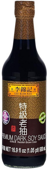 Lee Kum Kee 프리미엄 다크 소스(479.1g(16.9온스) - 1팩) 천연 추출 풀 바디 간장 GMO 프리 콩 비건 MSG 없음 스튜 그레이비 및 브레이징에, 1