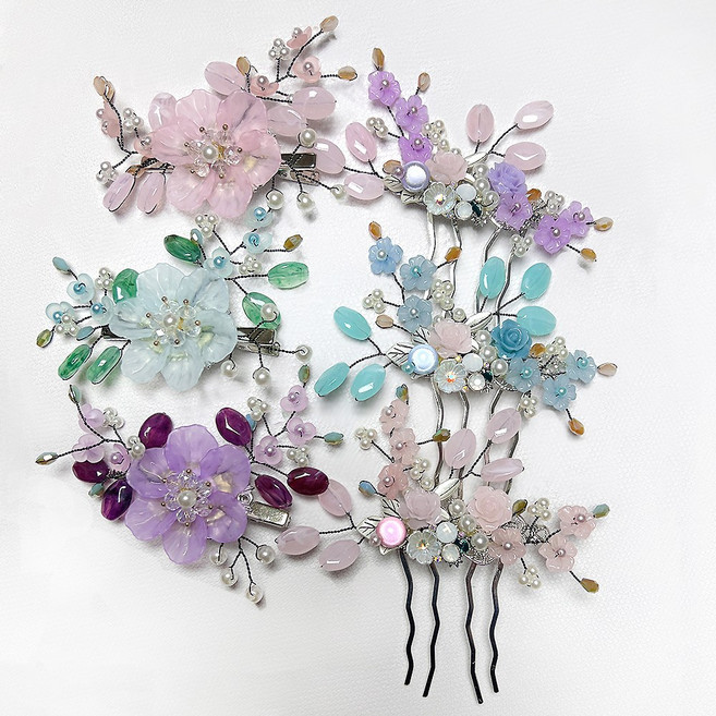 한복 뒤꽂이 한복비녀 혼주뒤꽂이 웨딩헤어 비녀 머리장식 자개 진주