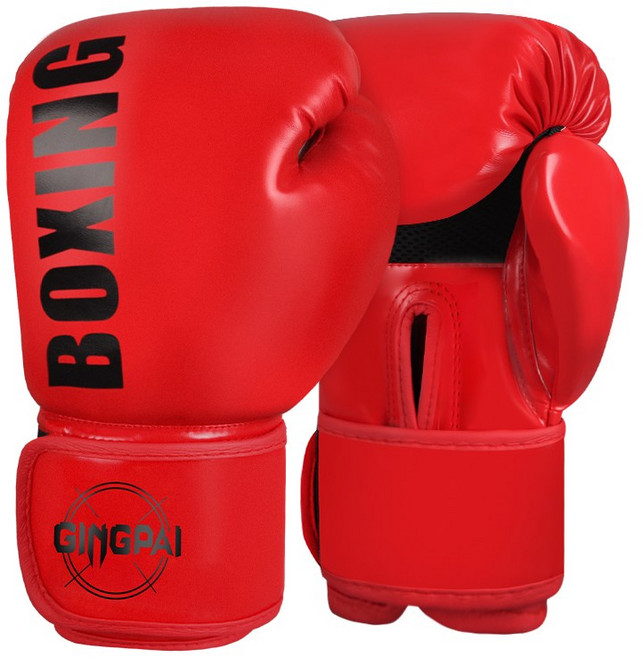 GINGPAI 깅파이 복싱글러브 권투 무에타이 킥복싱 스파링 MMA 장갑 GBOXQT, 1세트, 레드