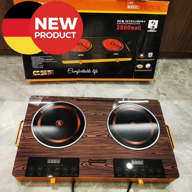 mono 독일기술 고출력3500W 2구 전기 세라믹레인지 더블 이동식 쿠커 인덕션[무료 사은품 증정], 프리스탠딩, mono-0410(우드+브라운)