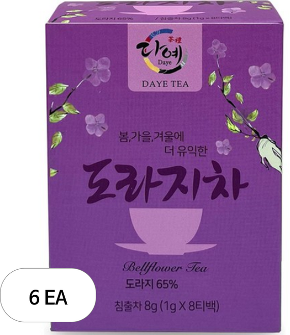 다예 도라지차 8p, 1g, 8개입, 6개