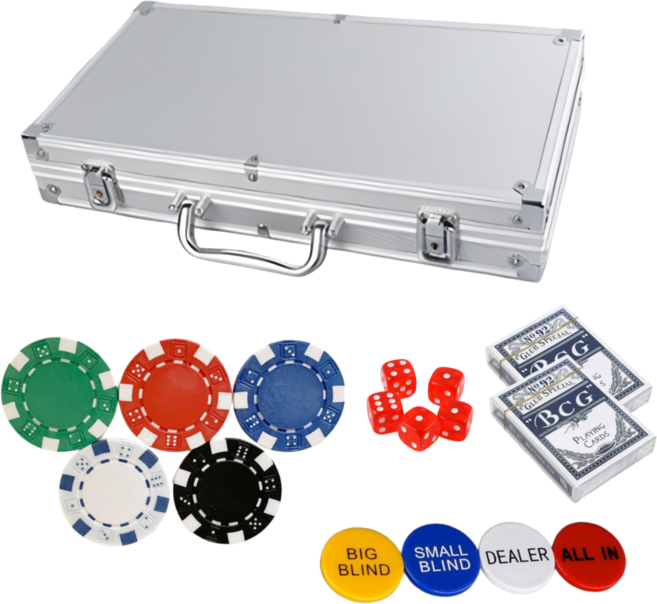 오락용 포인트 코인 토큰 보드게임 직각 알루미늄 박스 포함 300개 카드칩 풀세트, 혼합색상, 1개