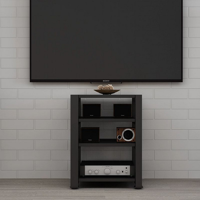 오디오장 거실 진열장 받침대 장식장 선반 오디오 2단, 1단, 4단 블랙