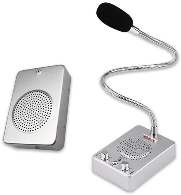 블랙 주방용 양방향 탁상 호출 마이크, 1개, 단방향 확성기 세트 고사양형