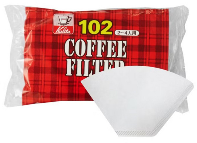 칼리타 커피필터 102(NK) 화이트 여과지 2~4인용, 1세트, 100개입