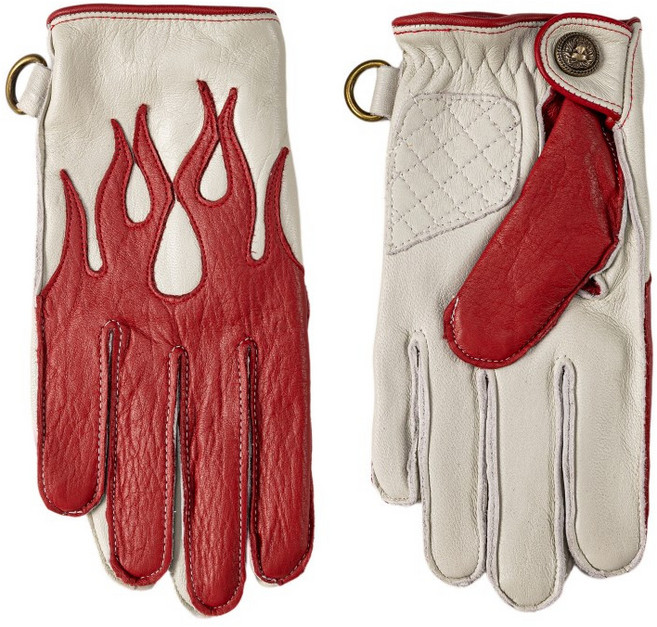 오토바이 라이더 바이크 플레임 핸드메이드 가죽장갑