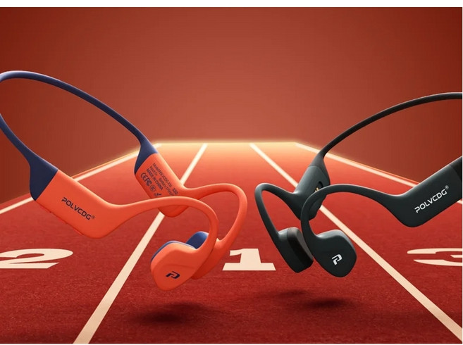 POLVCDG X16 블루투스 골밀도이어폰 수영 오픈형 방수 무선 2025, Coral Red X16