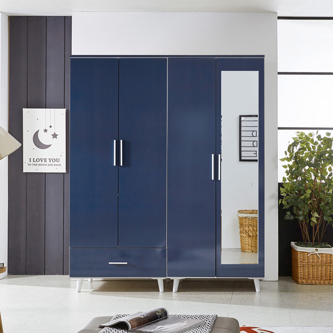 이노센트 캐스 1600 1단서랍옷장+거울 옷장 이불장 택1 i103904, 네이비_103904
