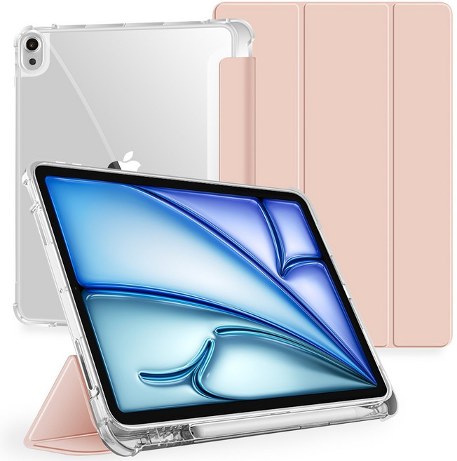 원더글라스 레노버 샤오신패드 프로 12.7 (2025) / 아이디어탭 프로 12.7 에어 쉴드 펜슬수납 케이스, 핑크 샌드, 1개