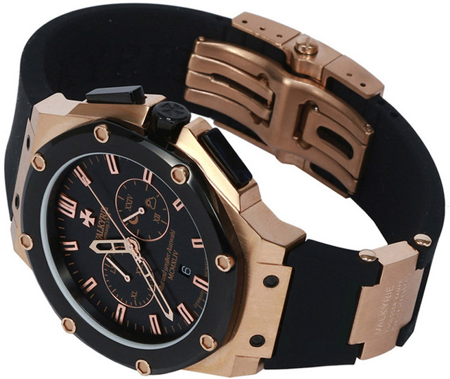 발키리 다스크로노 [수량한정] V-7075GBBF (풀옵션) 남성용 시계 블랙메탈밴드+실리콘밴드+가죽밴드