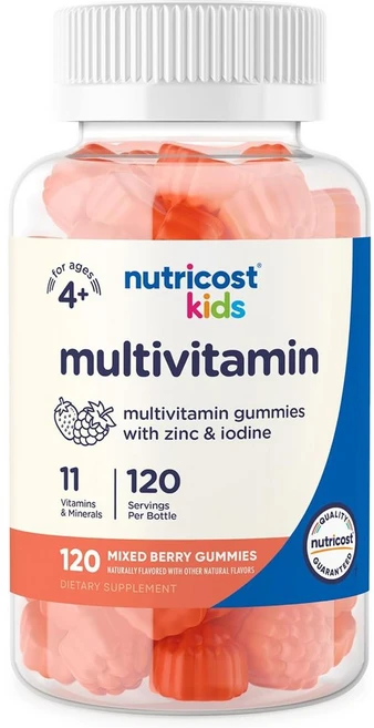 뉴트리코스트 키즈 멀티비타민 믹스 베리 구미젤리 120개 요오드 아연, 1개, 120정 - 쿠팡
