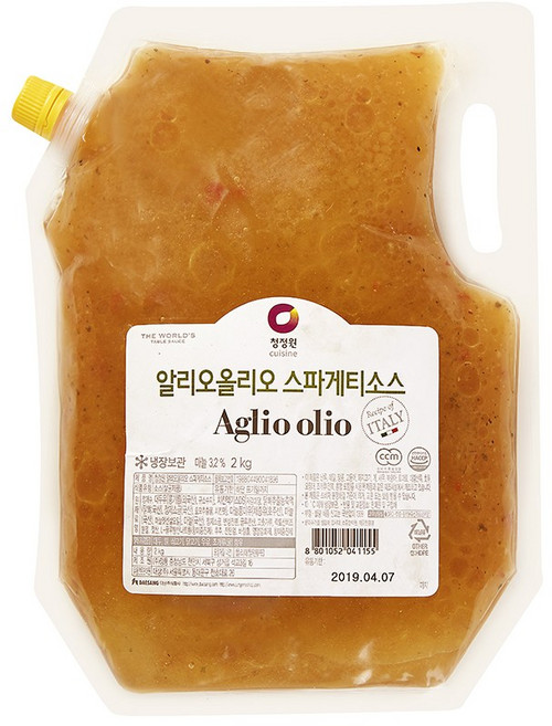 청정원 알리오올리오 스파게티소스 2kg [아이스박스+아이팩], 1개