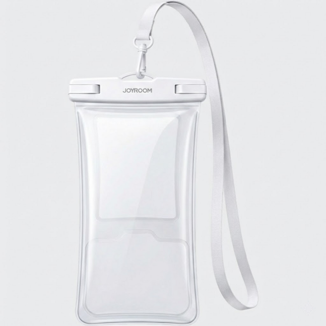 JOYROOM IPX8 深度防水手機袋 漂浮氣囊 高清觸控拍照 海邊潛水適用 騎車防雨通用, 漂浮款白色, 1個