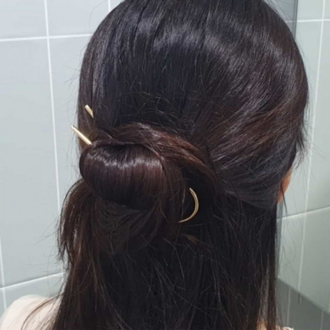 올림머리 유핀 비녀 금 U자핀비녀 올림머리장식 유자핀