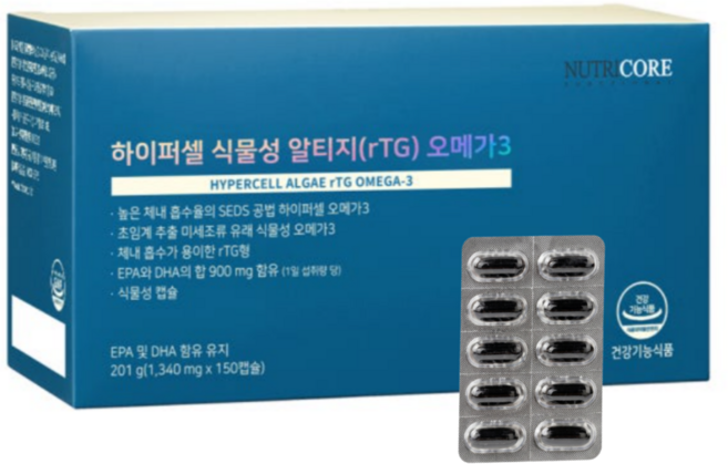 뉴트리코어 하이퍼셀 식물성 알티지 오메가3, 30정, 5개