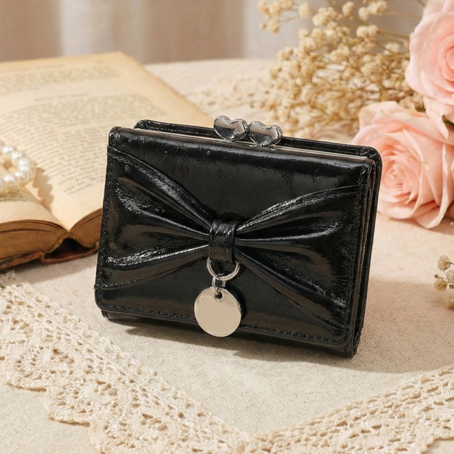 샤샤벨 러블리보우 리본 반지갑 여성 학생 카드지갑 초등 여아 지갑