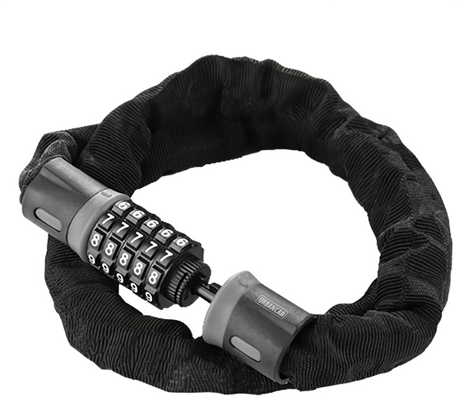 어반카 탄소강 오토바이 자물쇠 와이어락 0.9m 소형, 블랙 + 그레이, 1개