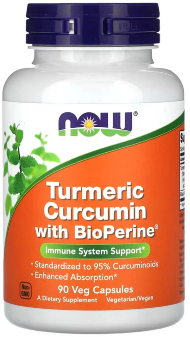 나우푸드 튜메릭 커큐민 위드 바이오페린 90베지캡슐 강황 Turmeric Curcumin, 기본, 1개, 90정 - 쿠팡